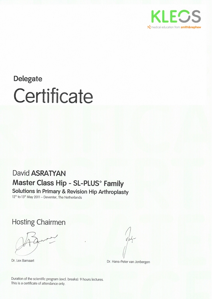 KLEOS Delegate Certificate