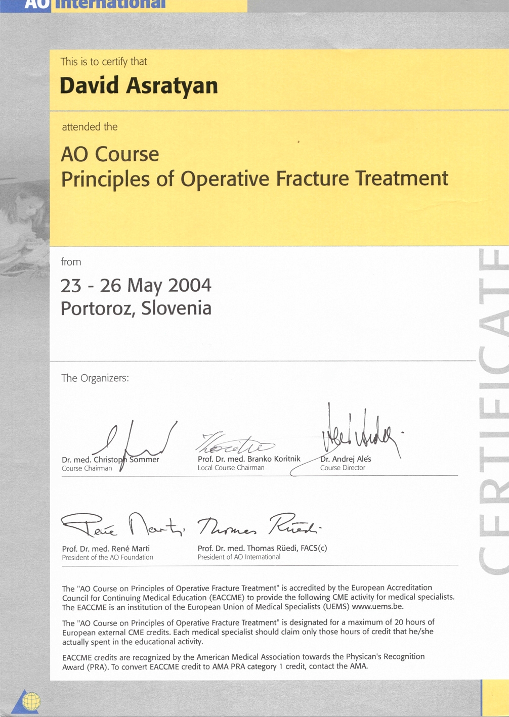 AO Course Attendence
